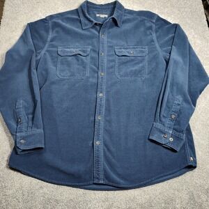 Guide Series Corduroy Button Down Shirt Mens 2XL Blue Long Sleve Casual Workwear